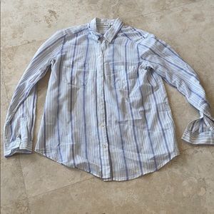 Blue and white stripe joie button down shirt